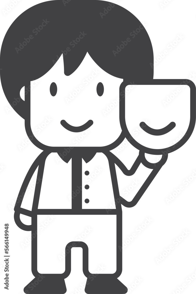 male actor character illustration in minimal style male actor character illustration in minimal style