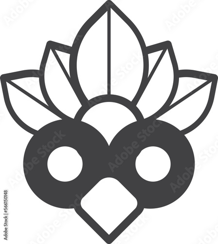 tribal mask illustration in minimal style