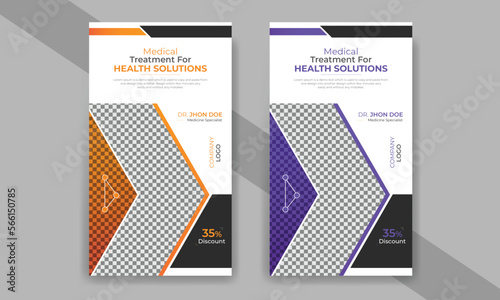 Creative flat Dental care health clinic social media Instagram and fb stories template design 