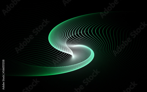 Green swirl and black backround