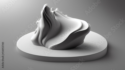 abstract 3d rendered black and white illustration background - generative ai illustration