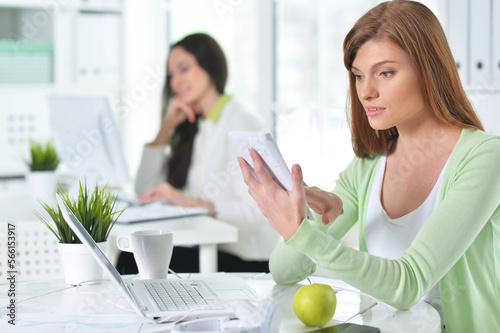 young women working in modern office