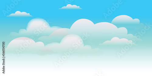 Blue sky with abstract cloud design background