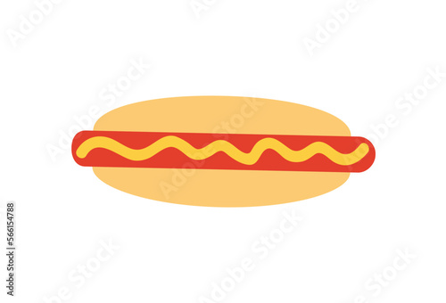 Fototapeta Naklejka Na Ścianę i Meble -  Fast food hot dog, flat design hot dog icon.