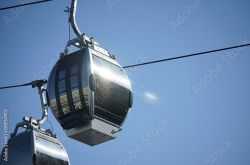 cable car in the blue sky