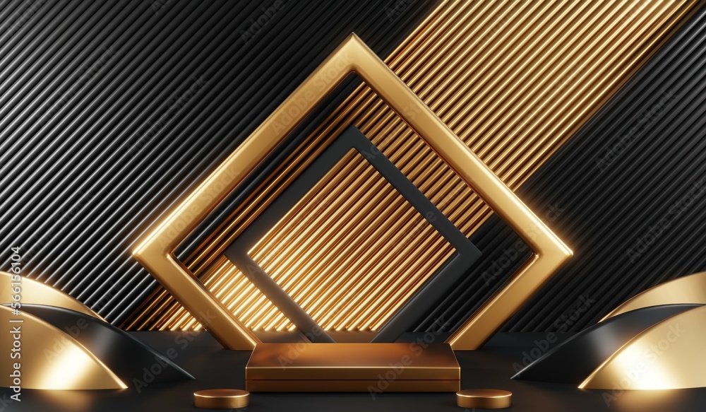 3D rendering of black podium background for black friday product on podium 3D rendering of black podium background for black friday product on podium