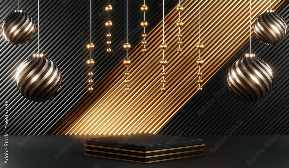 3D rendering of black podium background for black friday product on podium 3D rendering of black podium background for black friday product on podium
