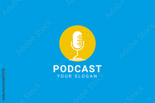 Podcast. Vector Flat Illustration, Icon, Logo Design