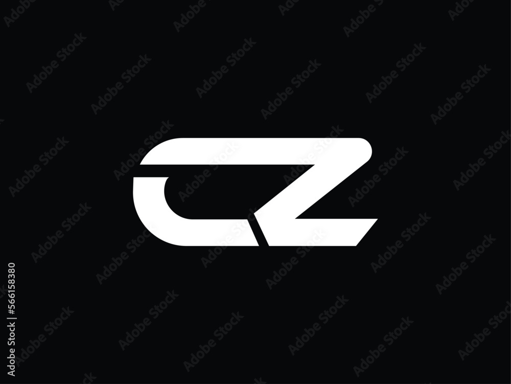 CZ initial logo design vector graphic idea creative - obrazy, fototapety, plakaty 