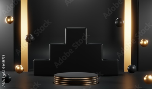 Wallpaper Mural 3D rendering of black podium background for black friday product on podium Torontodigital.ca