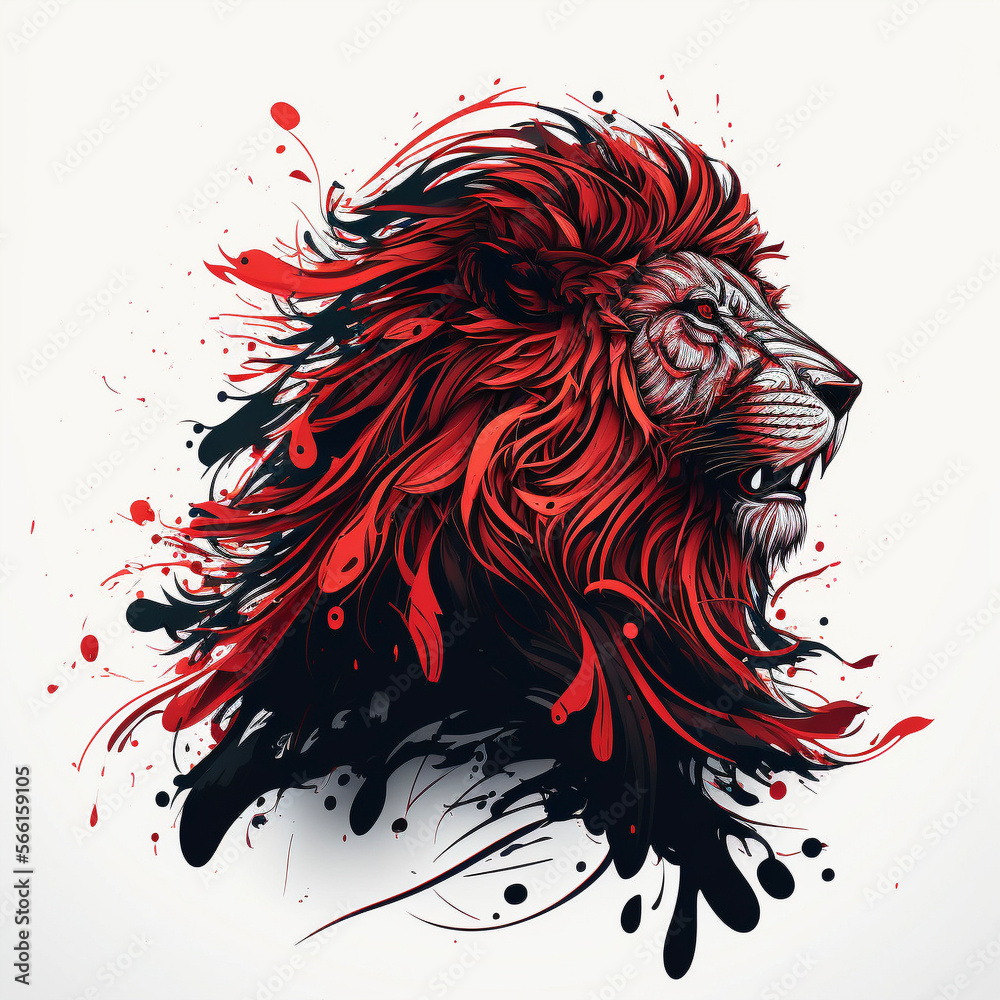 Lion Logo or Tattoo Design. generative ai Lion Logo or Tattoo Design. generative ai