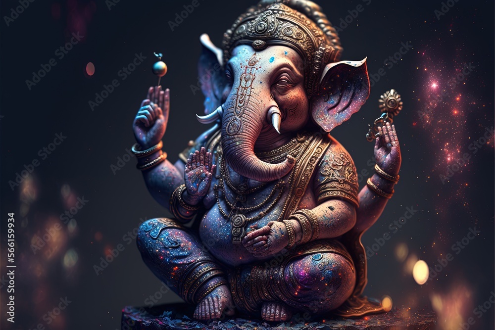 Generative AI on statue of Lord Ganesha , Ganesha Festival. Hindu ...