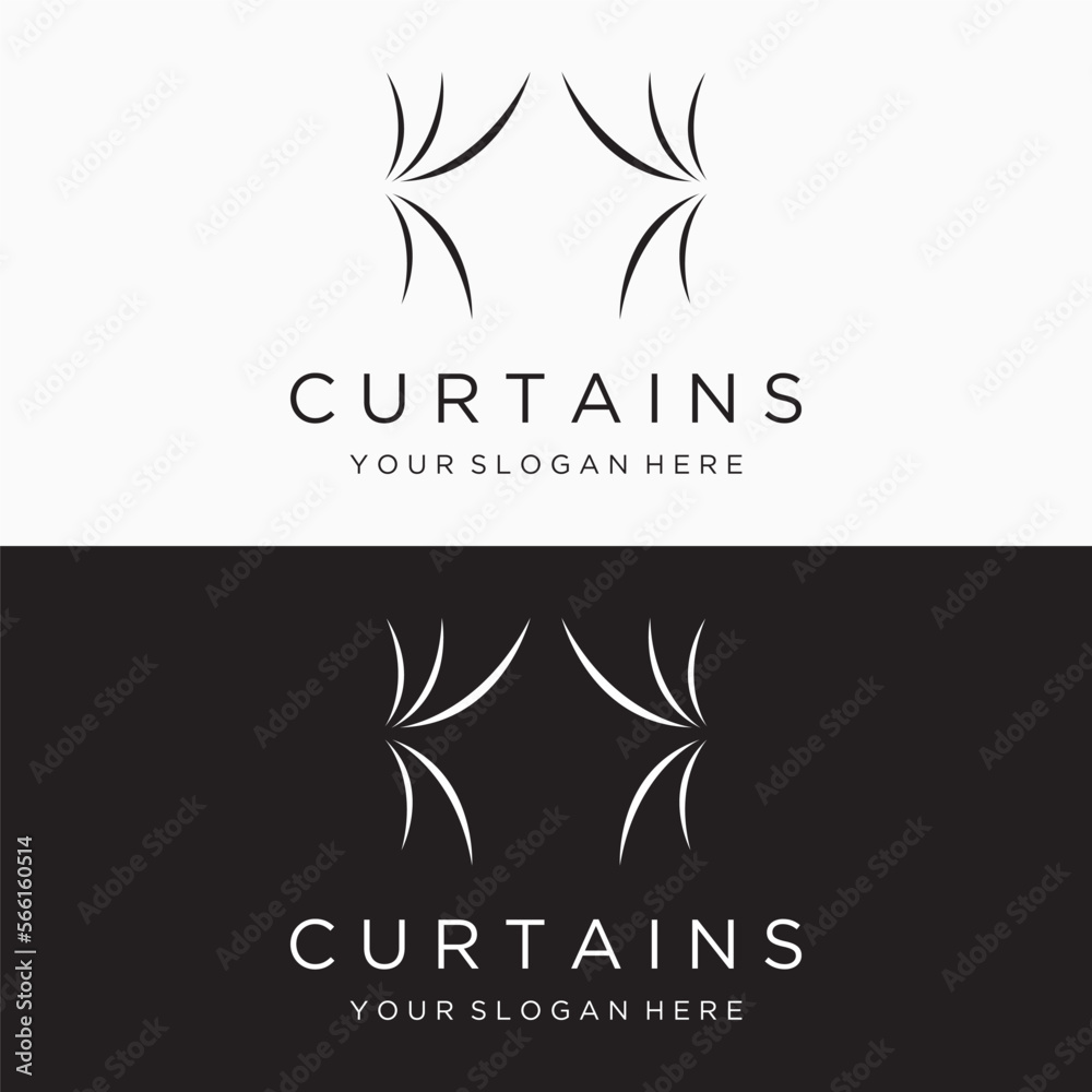 Creative luxury curtain or curtain Logo template design for Theatre, home,hotel and apartment. Creative luxury curtain or curtain Logo template design for Theatre, home,hotel and apartment.