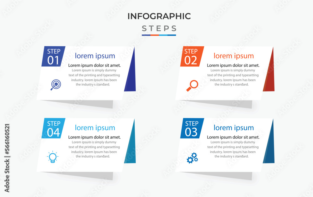 Steps business data visualization timeline process infographic template design with icons