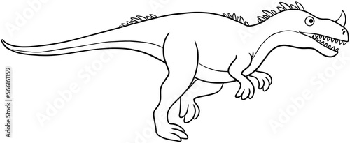 dinosaur cartoon outline illustration hand drawn