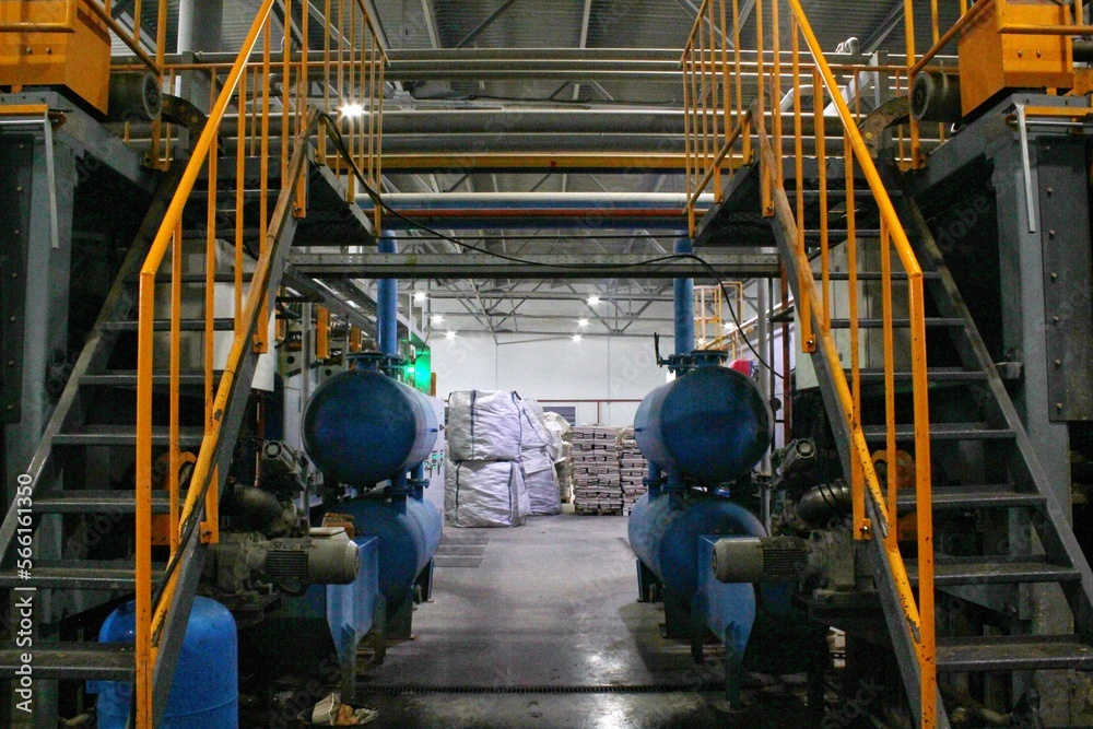 Steel pipes, tubes, steam turbine, valves, machinery, cables of modern factory. Gas boiler room of industrial zone power plant. Pump engineering station. Technical equipment system. Energy concept. Steel pipes, tubes, steam turbine, valves, machinery, cables of modern factory. Gas boiler room of industrial zone power plant. Pump engineering station. Technical equipment system. Energy concept.