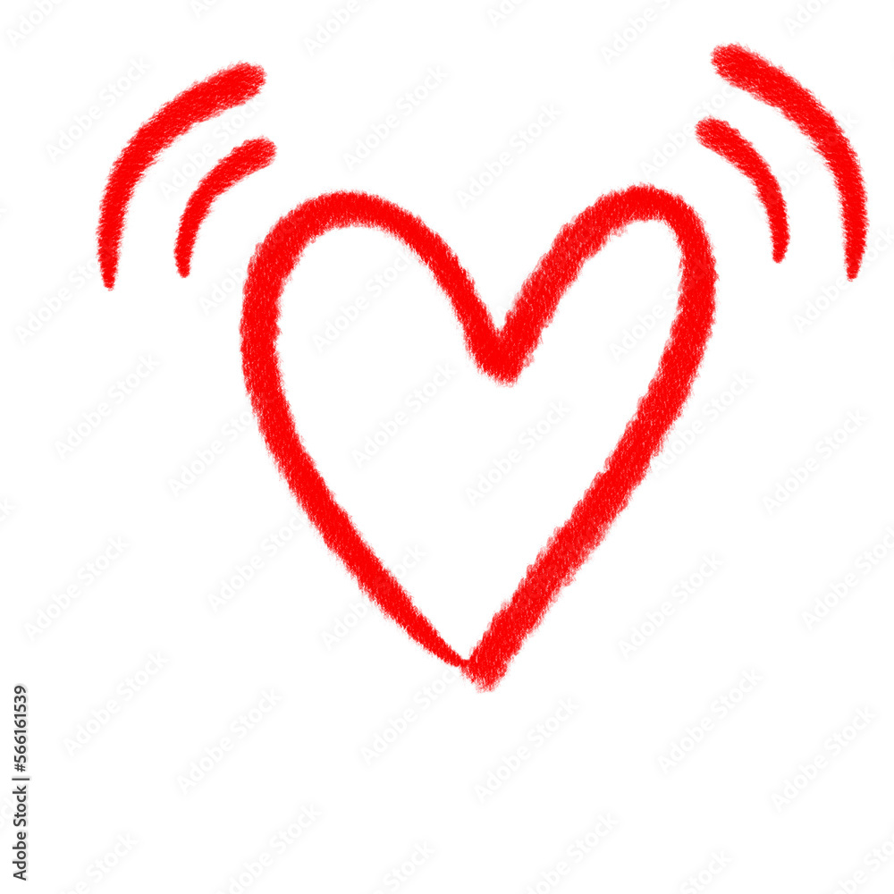 Red pencil heart doodle line. Red pencil heart doodle line.
