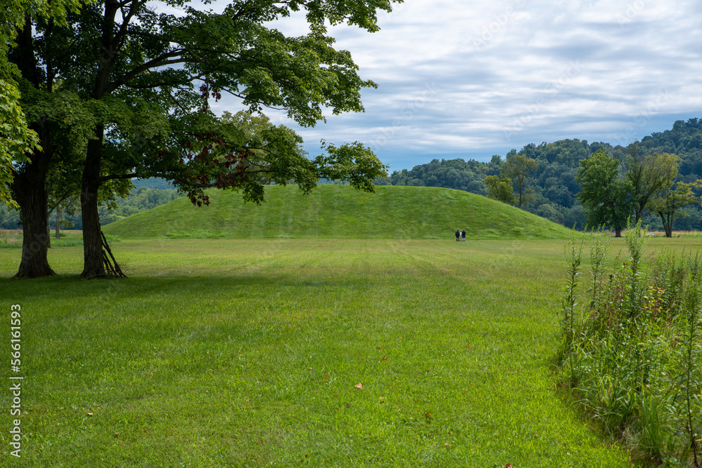 Large Native American burial mound Seip Earthworks Ohio