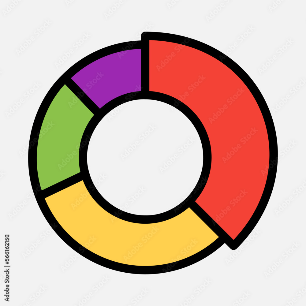 Pie chart icon in filled line style, use for website mobile app presentation Pie chart icon in filled line style, use for website mobile app presentation