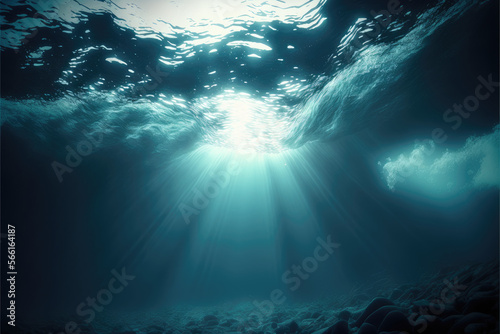 Ocean surface as seen from below generative AI