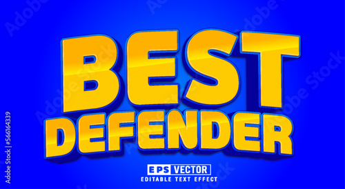 Best defender 3d editable text effect vector template
