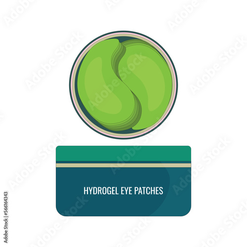 Hydro gel eye patches. Under eye skin care product.  Hand drawn illustration