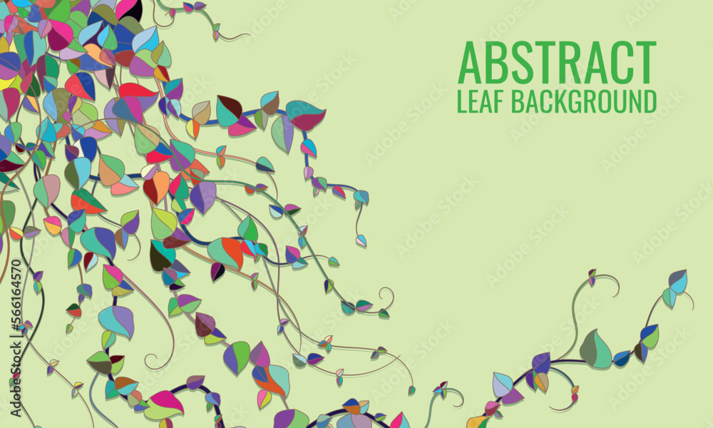 Fototapeta premium Abstract leaf background.Flat vector illustration. Hand drawn illustration