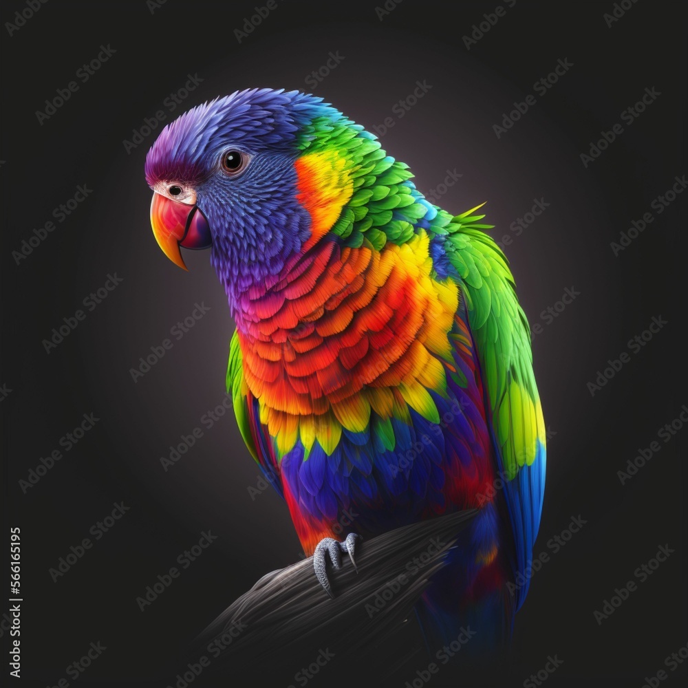 rainbow parrot illustration design art