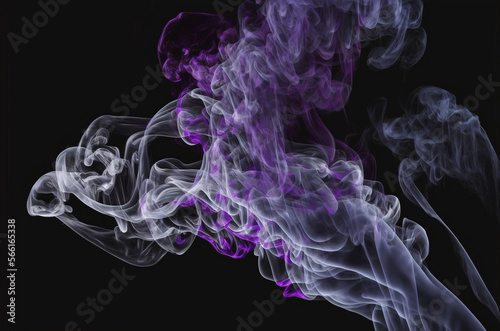 Purple violet and white steam smoke. Generative AI.