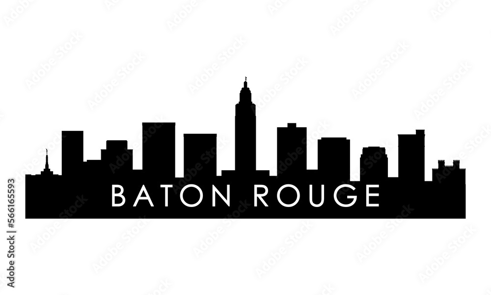 Baton Rouge skyline silhouette. Black Baton Rouge city design isolated on white background. Baton Rouge skyline silhouette. Black Baton Rouge city design isolated on white background.