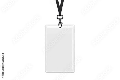 Canvastavla Blank badge with drawstring mockup isolated on white background