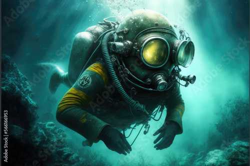 Deep sea scuba diver generative ai