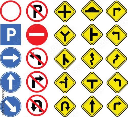 Road traffic signs clipart. Traffic Road Sign Collection.