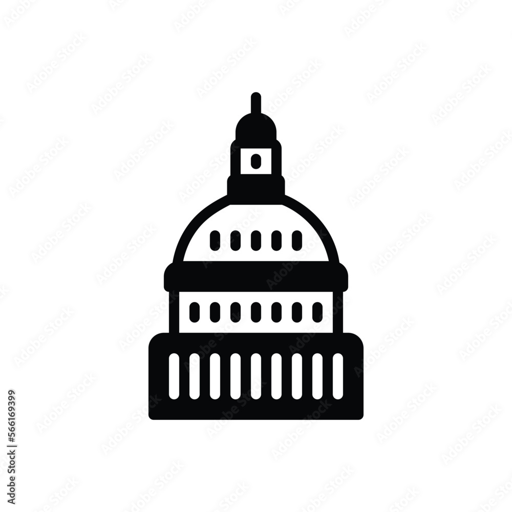 Black solid icon for capitol
