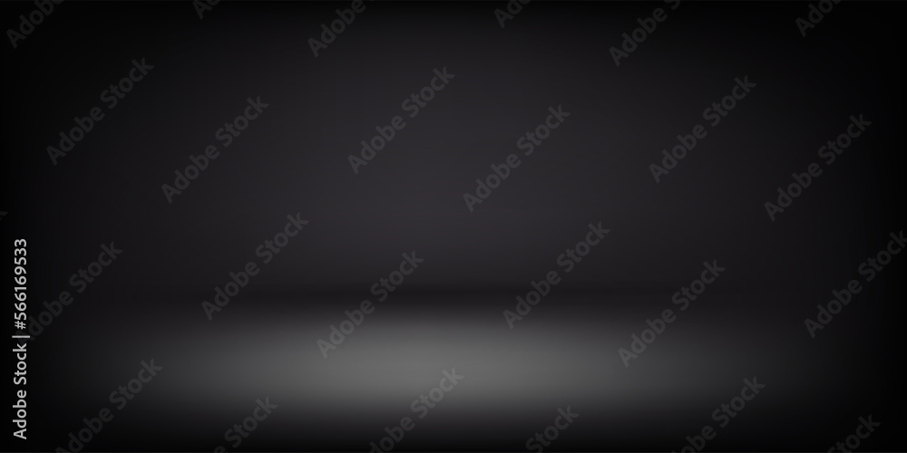 Abstract illuminated empty dark stage. Design template. 3d vector background