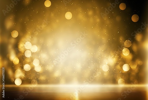 Fotografia abstract gold background with blur bokeh light,  glitter glow magical moment lux