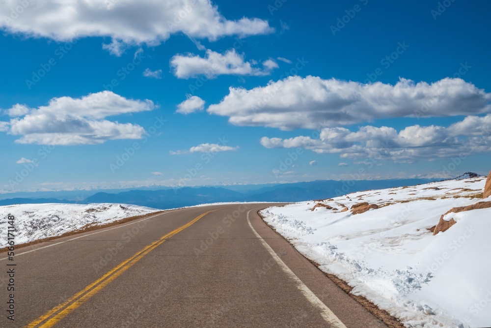A long way down the road going to Colorado Springs, Colorado