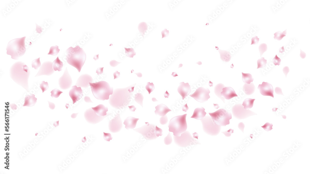 Realistic sakura flower petal background