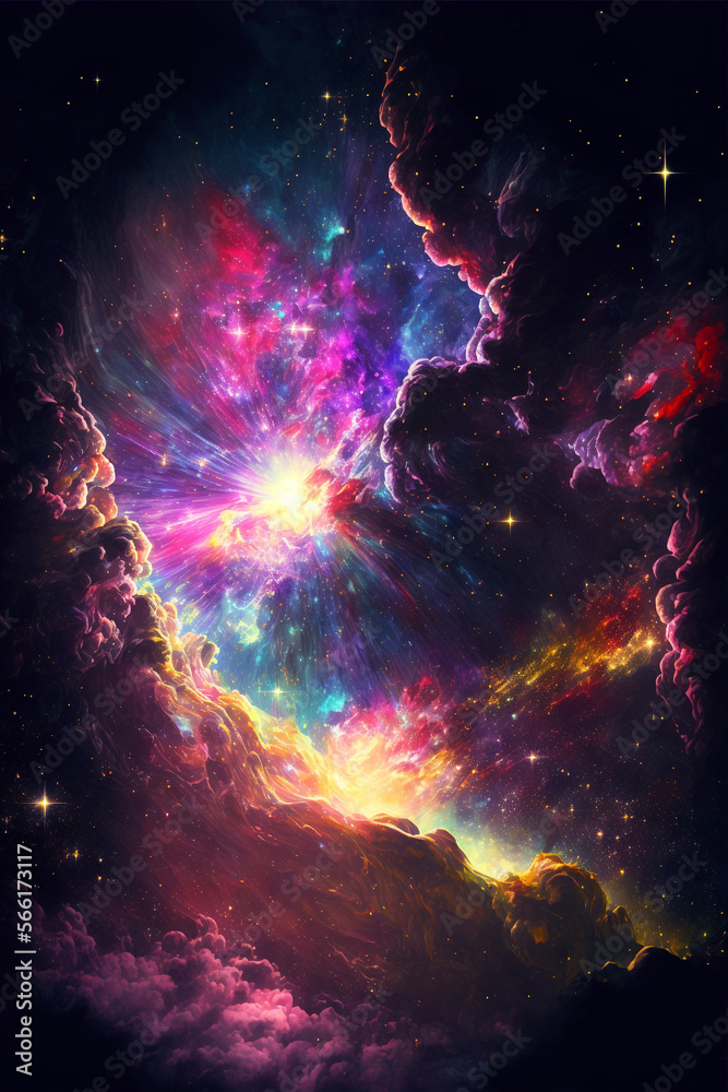 Supernova in Vibrant Sharp Colors, generative ai