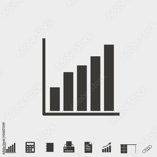 graph chart vector solid art icon isolated on white background.  filled symbol in a simple flat trendy modern style for your website design  logo  and mobile app