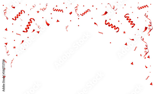 Wallpaper Mural PNG. Red gold confetti ribbons on transparent background. Celebration background party decoration frame template . luxury greeting rich card. Festive design Torontodigital.ca