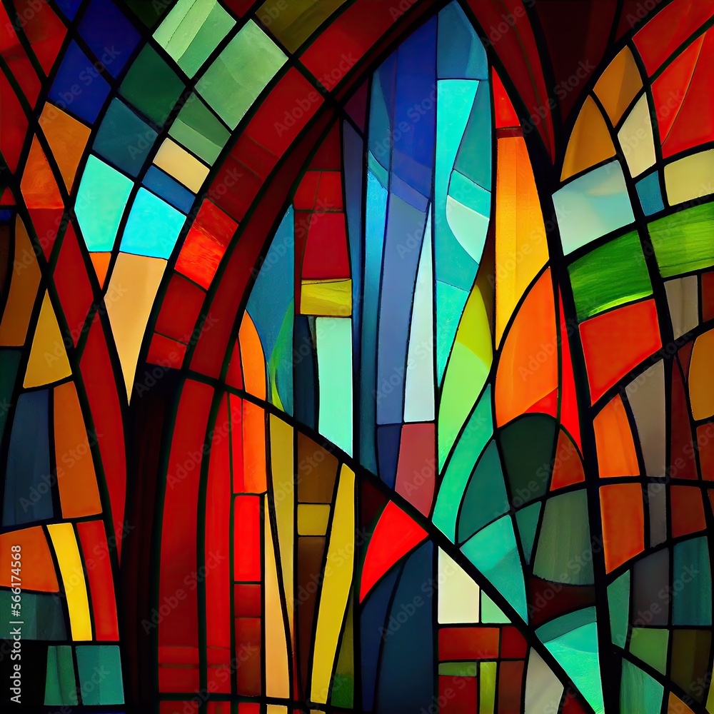 Fototapeta premium Beautiful abstract stained glass pattern