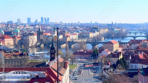 The cityscape from Chotek gardens viewpoint, Prague, Czechia photo