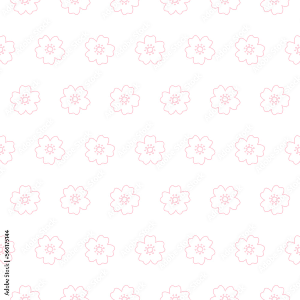 Cherry blossom seamless pattern. Japanese flower pattern vector background.