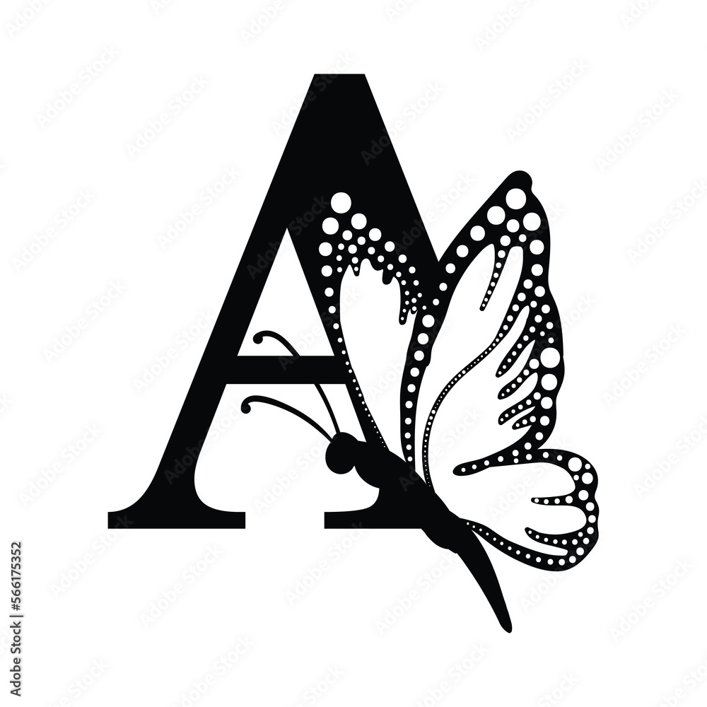 Butterfly Monogram SVG Alphabet Stock Vector | Adobe Stock