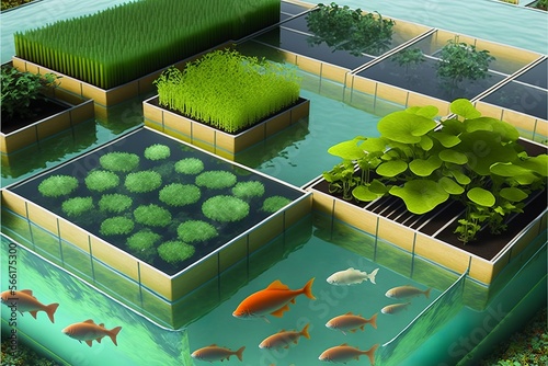 aquaponics hydroponics, the latest method of growing plants and raising fish photo