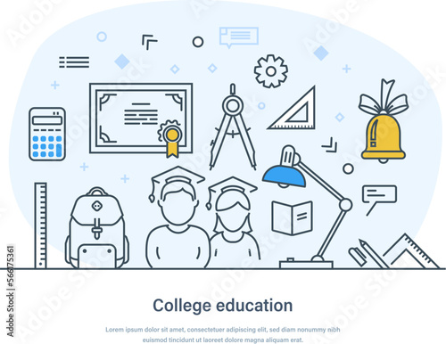 College education institution offering vocational education web banner
