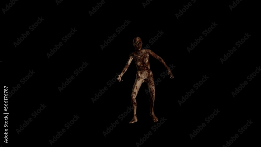 Zombie 3D Animation Transparent Alpha Video Zombie 3D Animation Transparent Alpha Video