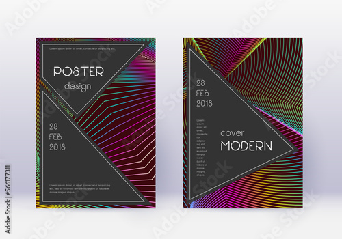 Black cover design template set. Rainbow abstract © Begin Again