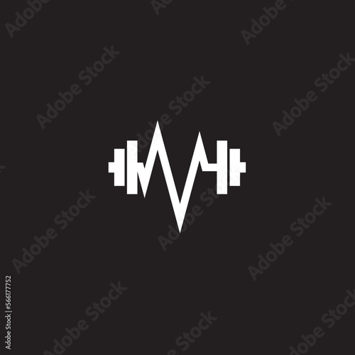 Gym and fitness logo design template, Made with lines that look elegant and minimalist.